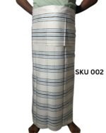 Shucharu Original Handloom Lungi – Premium Soft Cotton Blue/Black Line Check