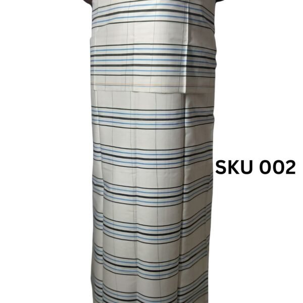 Shucharu Original Handloom Lungi – Premium Soft Cotton Blue/Black Line Check