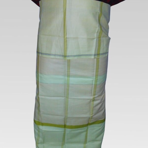 Shucharu Original Handloom Lungi – Premium Soft Cotton Cream Check
