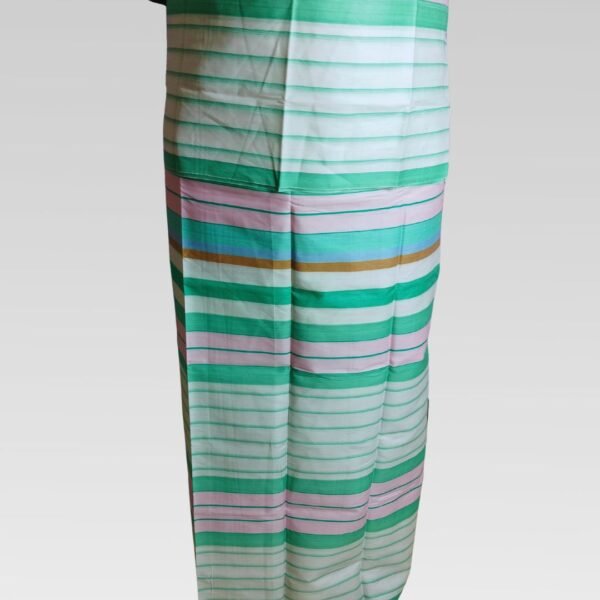 Shucharu Original Handloom Lungi – Premium Soft Cotton Green/Blue Line
