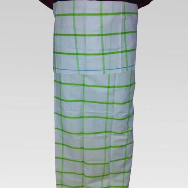 Shucharu Original Handloom Lungi – Premium Soft Cotton Green Box Check
