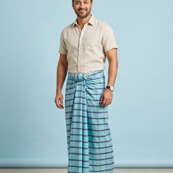Blue Box Check-Handloom Lungi