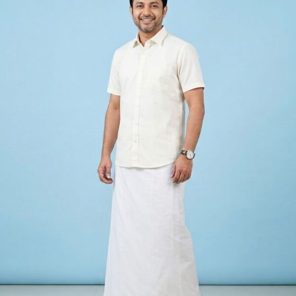 White-Premium Handloom Lungi